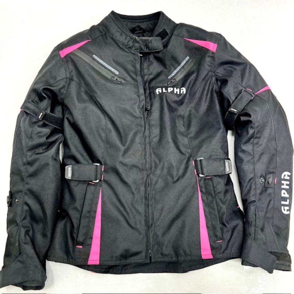 ALPHA CYCLE GEAR  WOMEN MOTORCYCLE JACKET Small RIDING ARMOR LINNING REMOVABLE - Picture 2 of 7